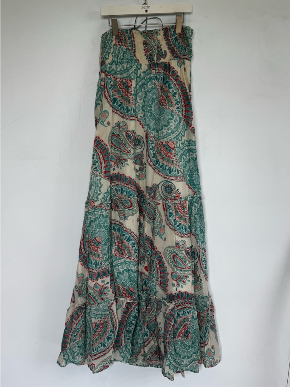 Roxy Bohemian Teal Paisley Halter Cotton Maxi Dress Size Medium - Picture 9 of 10